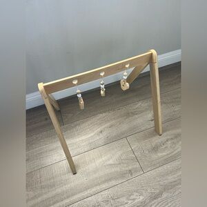 Wooden Baby Play Gym with Hanging Toys